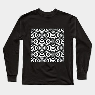 Optical illusion black and white  abstract pattern Long Sleeve T-Shirt